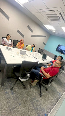 upGrad Surat office - student and parents with the counselling team after their study abroad session